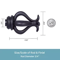 Kenney Kinsley Scroll 3/4 Adjustable Curtain Rod