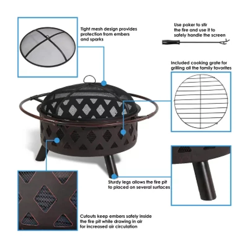 Sunnydaze Collection Portable Weather Resistant Fire Pit