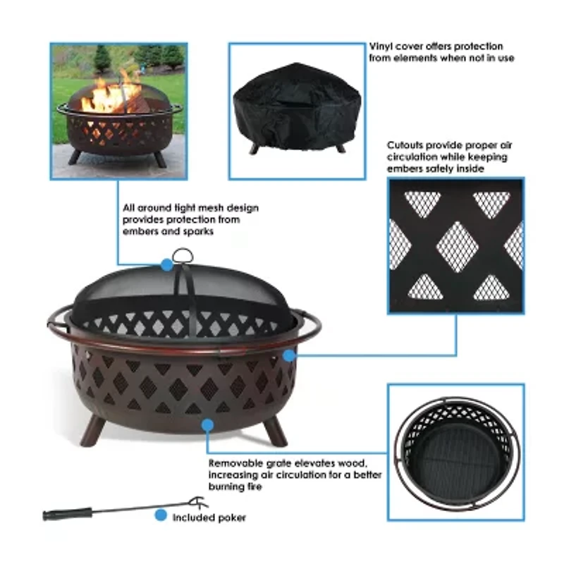 Sunnydaze Collection Portable Weather Resistant Fire Pit