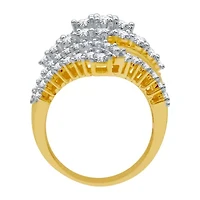 Womens / CT. T.W. Natural White Diamond 10K Gold Cluster Cocktail Ring