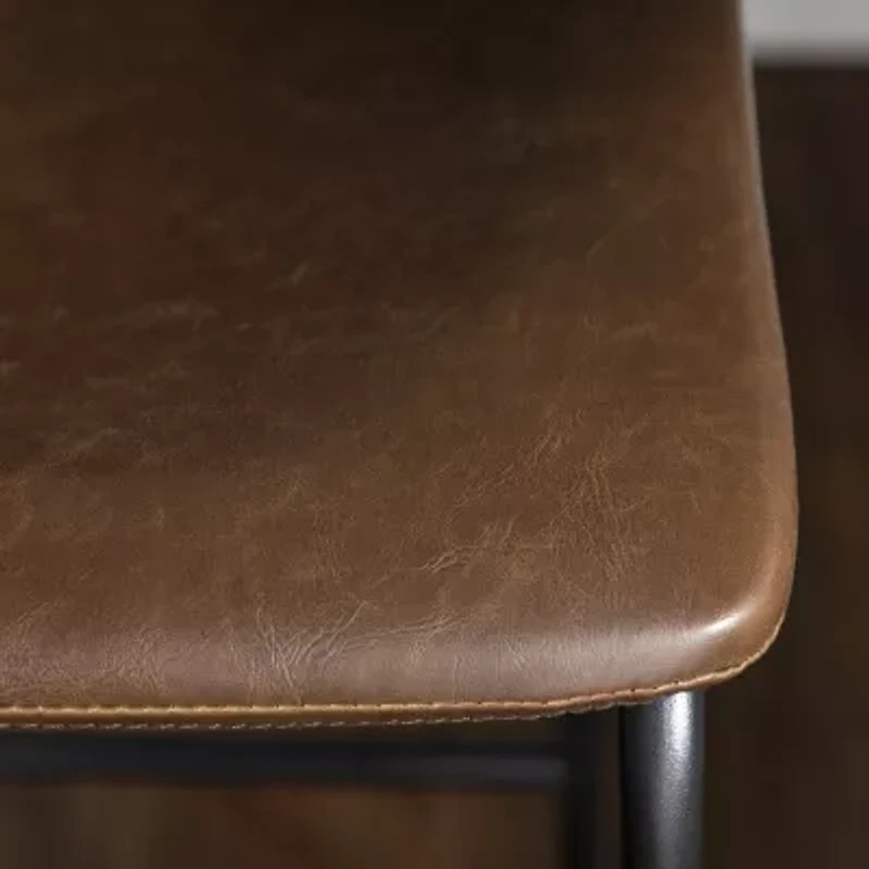 2-pc. Faux Leather Kitchen Counter Stools