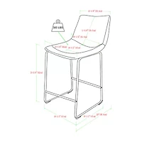 2-pc. Faux Leather Kitchen Counter Stools