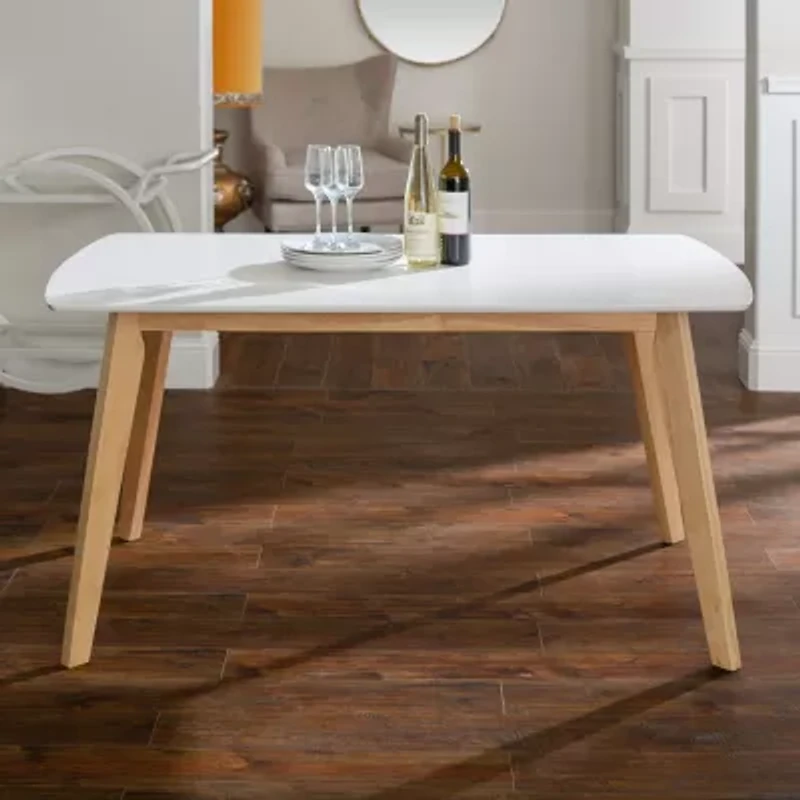 60" Retro Modern Wood Kitchen Dining Table