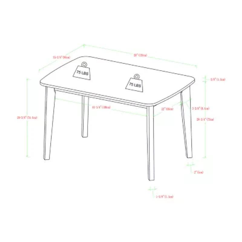 60" Retro Modern Wood Kitchen Dining Table
