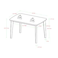 60" Retro Modern Wood Kitchen Dining Table