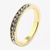 Sparkle Allure Womens Crystal 14K Gold Over Brass Band