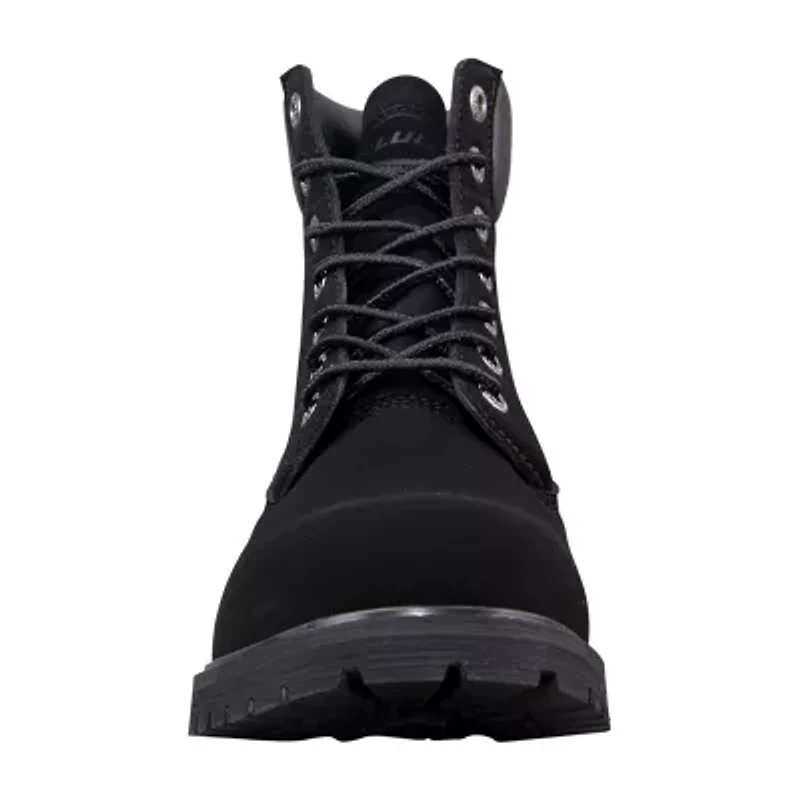 Lugz Mens Convoy Fleece Wide Block Heel Lace Up Boots