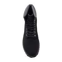 Lugz Mens Convoy Fleece Wide Block Heel Lace Up Boots