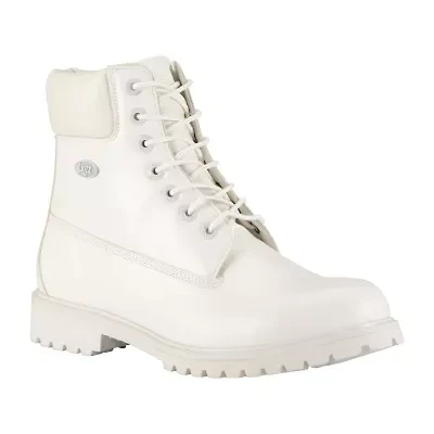 Lugz Mens Convoy Fleece Wide Block Heel Lace Up Boots