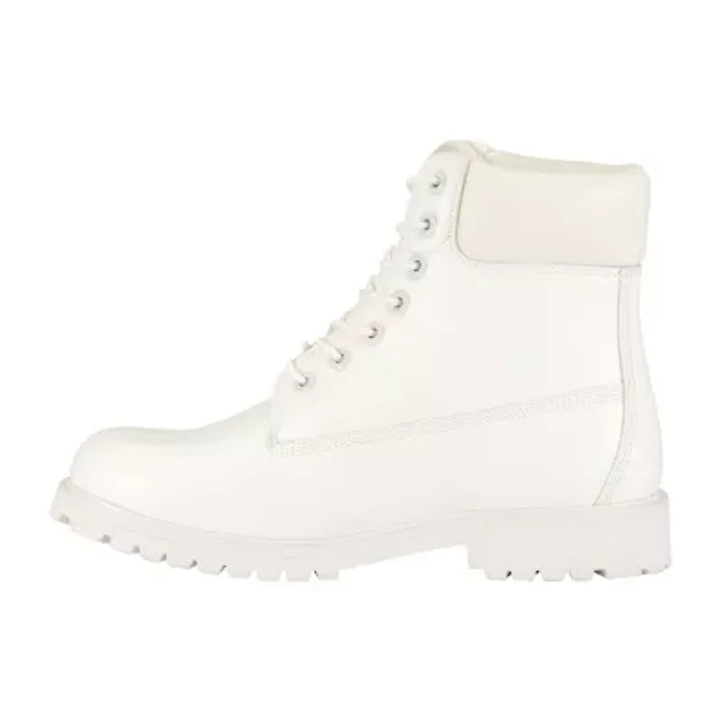 Lugz Mens Convoy Fleece Wide Block Heel Lace Up Boots