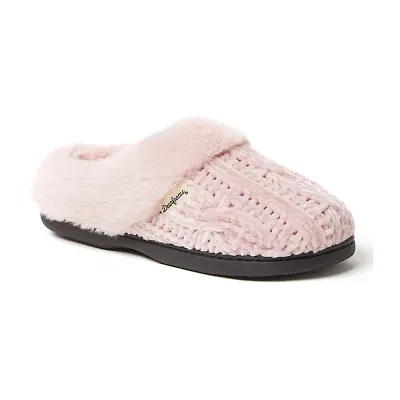 Dearfoams Claire Cable Knit Chenille Womens Memory Foam Clog Slippers