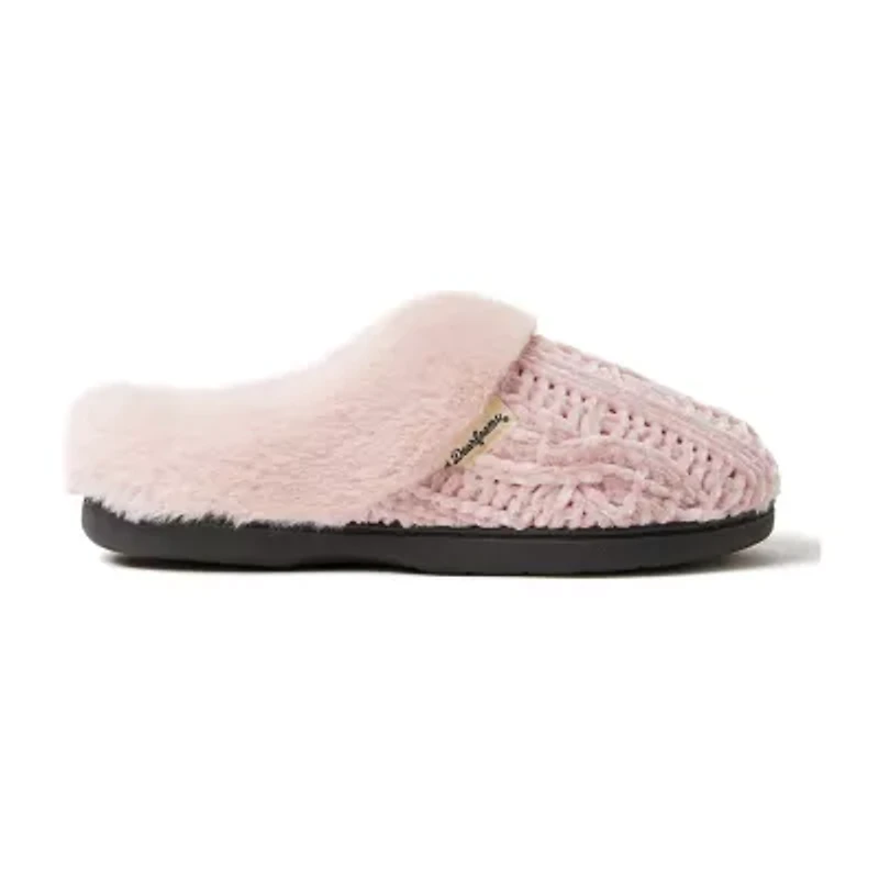 Dearfoams Claire Cable Knit Chenille Womens Memory Foam Clog Slippers