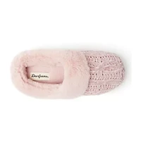 Dearfoams Claire Cable Knit Chenille Womens Memory Foam Clog Slippers