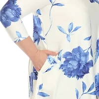 White Mark Plus Womens Scoop Neck 3/4 Sleeve Tunic Top