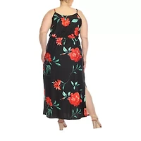 White Mark Womens Plus Sleeveless Floral Maxi Dress