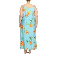 White Mark Womens Plus Sweetheart Neck Sleeveless Maxi Dress