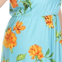 White Mark Womens Plus Sweetheart Neck Sleeveless Maxi Dress