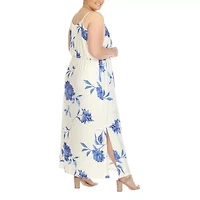 White Mark Womens Plus Sleeveless Floral Maxi Dress