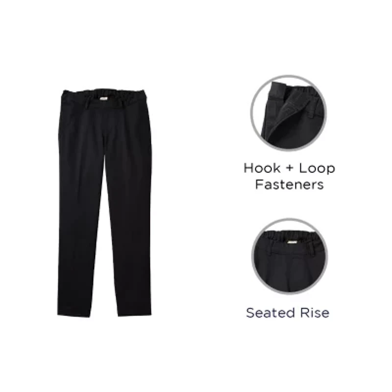 St. John's Bay Universal Wrinkle Free Easy Care Seated Mens Adaptive Easy-on + Easy-off Wear Classic Fit Flat Front Pant