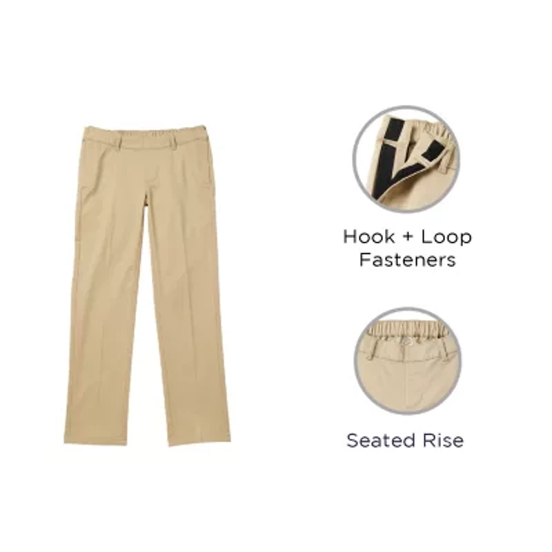 St. John's Bay Universal Wrinkle Free Easy Care Seated Mens Adaptive Easy-on + Easy-off Wear Classic Fit Flat Front Pant