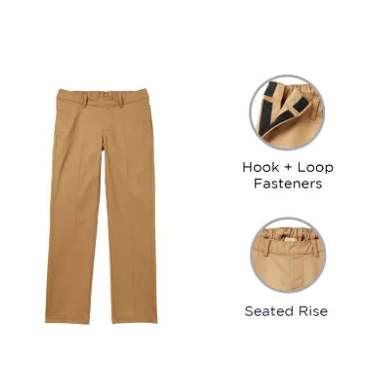 St. John's Bay Universal Wrinkle Free Easy Care Seated Mens Adaptive Easy-on + Easy-off Wear Classic Fit Flat Front Pant