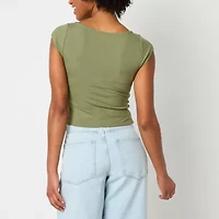 Arizona Womens Juniors Boat Neck Short Sleeve T-Shirt