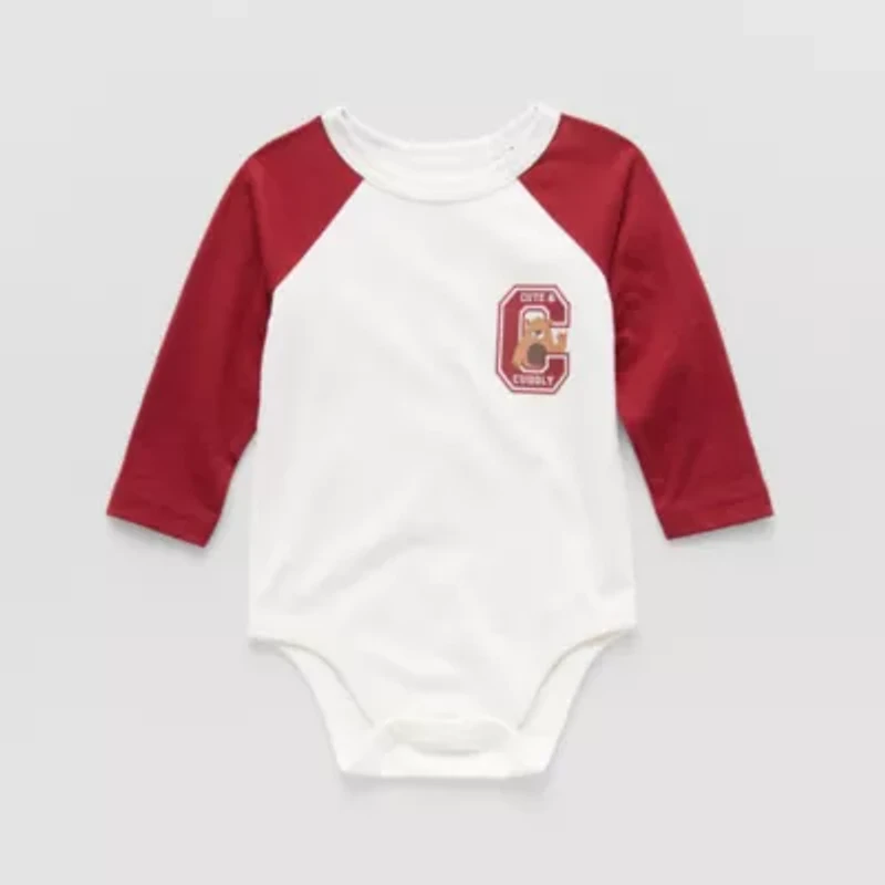 Okie Dokie Baby Boys Round Neck Long Sleeve Bodysuit