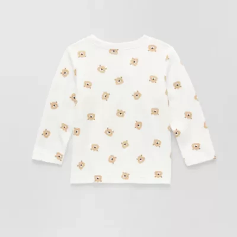 Okie Dokie Baby Boys Round Neck Long Sleeve Regular Fit Graphic T-Shirt