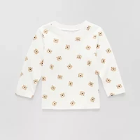 Okie Dokie Baby Boys Round Neck Long Sleeve Regular Fit Graphic T-Shirt