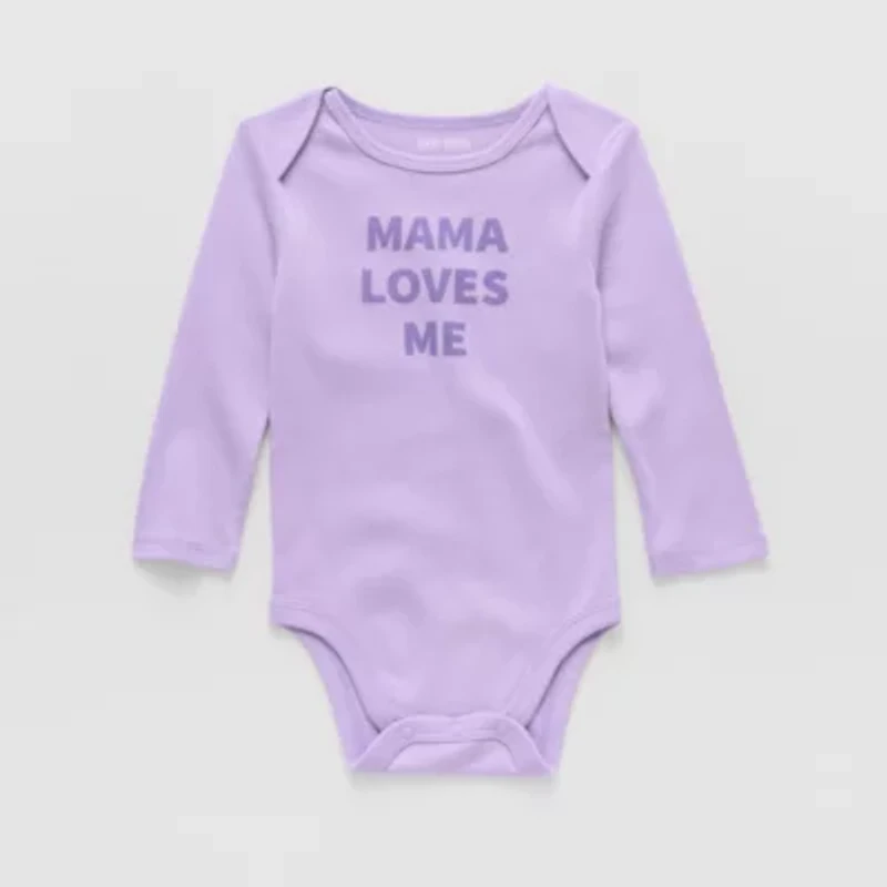 Okie Dokie Baby Girls Round Neck Long Sleeve Bodysuit