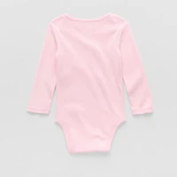 Okie Dokie Baby Girls Round Neck Long Sleeve Rib Bodysuit