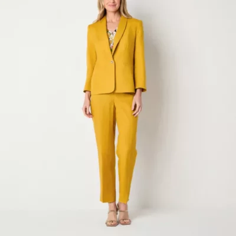 Black Label by Evan-Picone Linen Blend Womens Straight Fit Suit Pant
