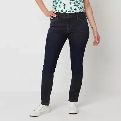 Liz Claiborne Tall Womens Sara Mid Rise Slim Fit, Skinny Leg Jean