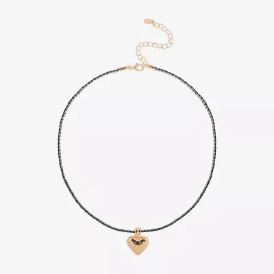 Bijoux Bar Womens Heart 16 Inch Pendant Necklace