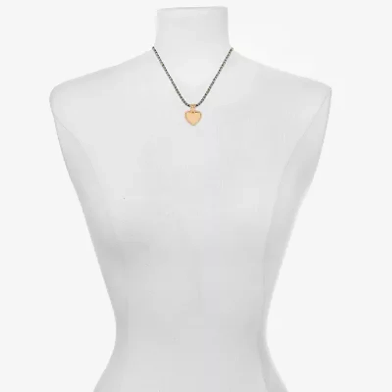 Bijoux Bar Womens Heart 16 Inch Pendant Necklace