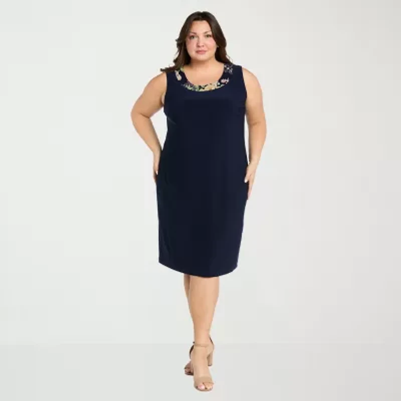 R & M Richards Womens Plus Floral Jacket Dress