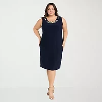 R & M Richards Womens Plus Floral Jacket Dress