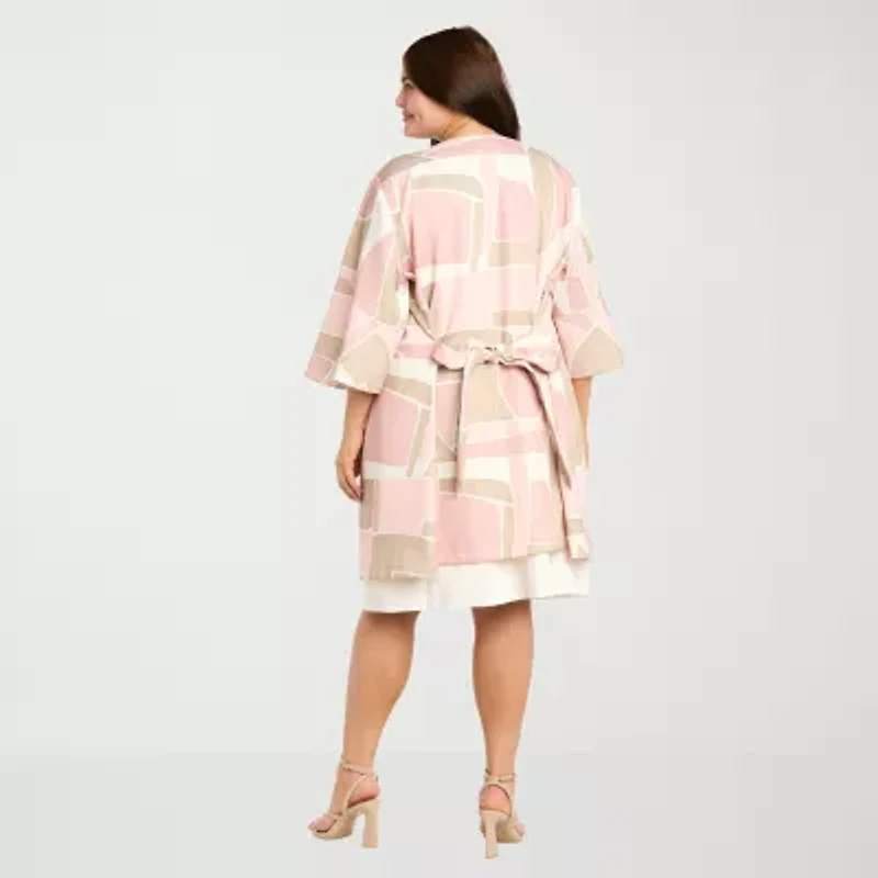 R & M Richards Womens Plus Jacket Dress