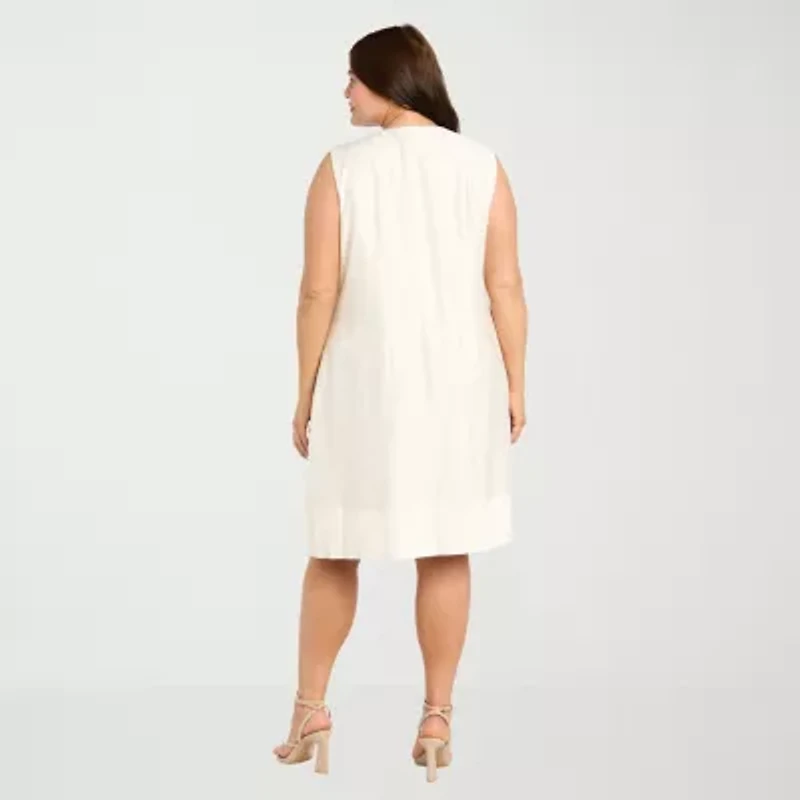 R & M Richards Womens Plus Jacket Dress