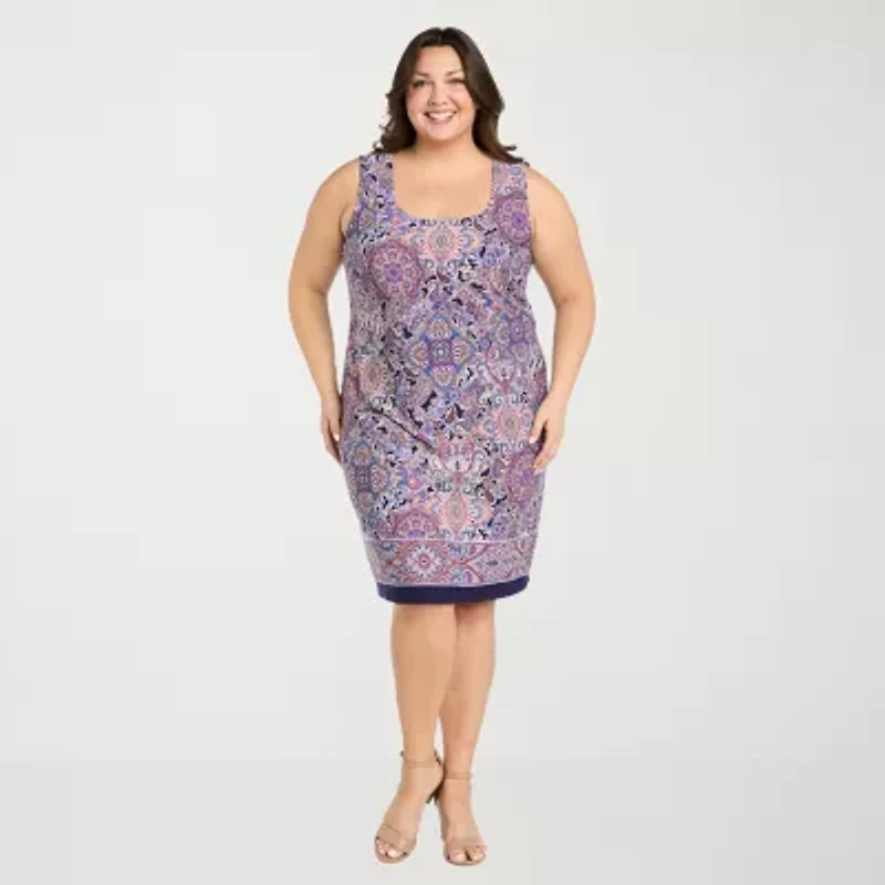 R & M Richards Womens Plus Paisley Jacket Dress