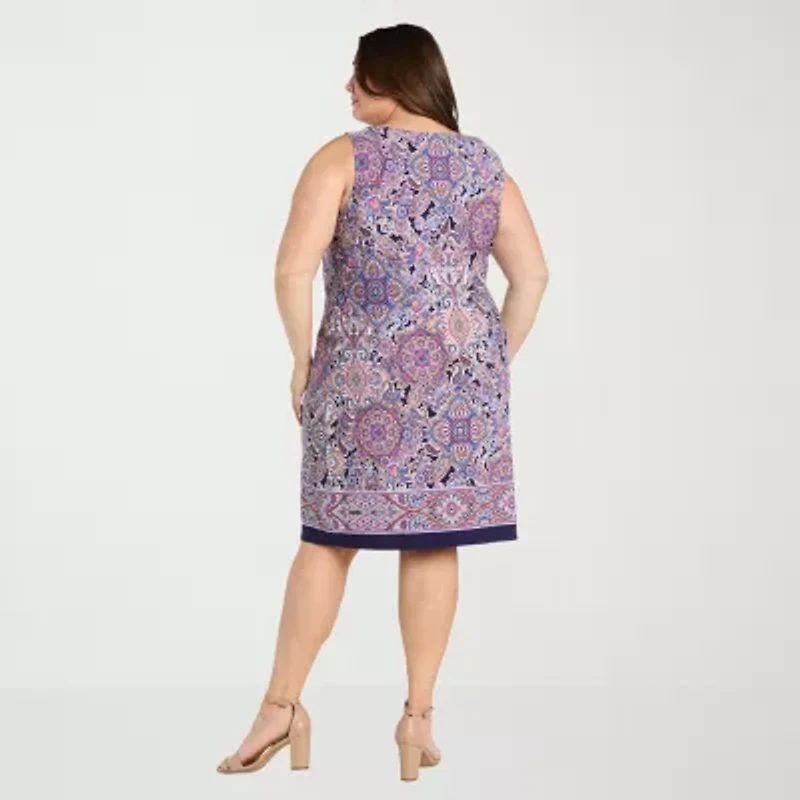 R & M Richards Womens Plus Paisley Jacket Dress