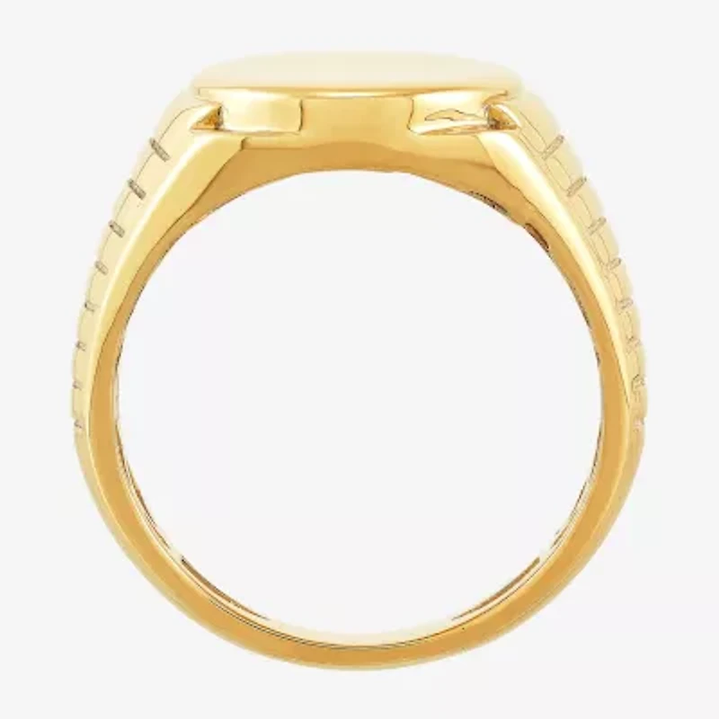 Womens 10K Gold Oval Signet Ring