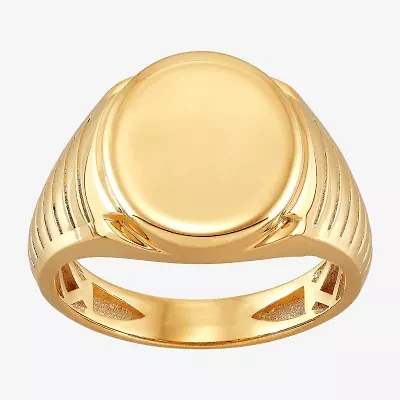 Womens 10K Gold Oval Signet Ring