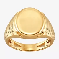 Womens 10K Gold Oval Signet Ring