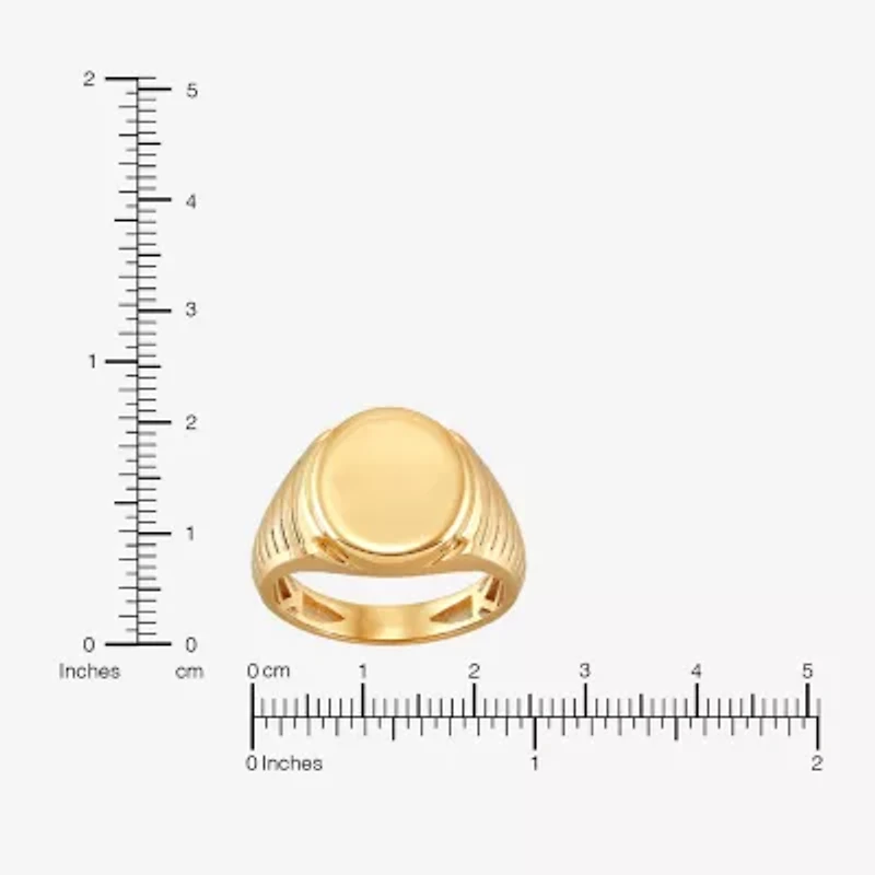 Womens 10K Gold Oval Signet Ring