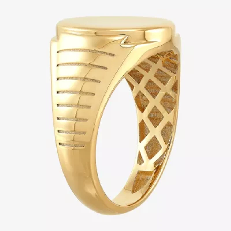 Womens 10K Gold Oval Signet Ring