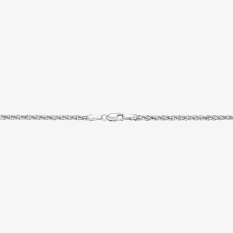 Womens 10K Gold Inch Rope Chain Necklace