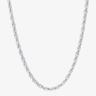 Womens 10K Gold Inch Rope Chain Necklace