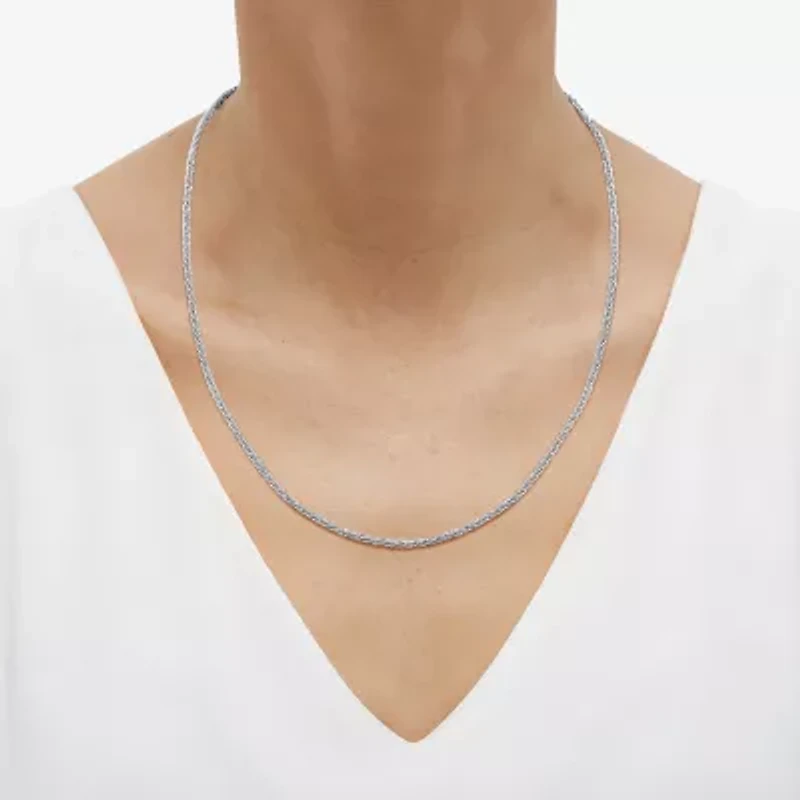 Womens 10K Gold Inch Rope Chain Necklace