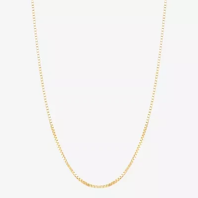 Womens 14K Gold 16 Inch Box Chain Necklace